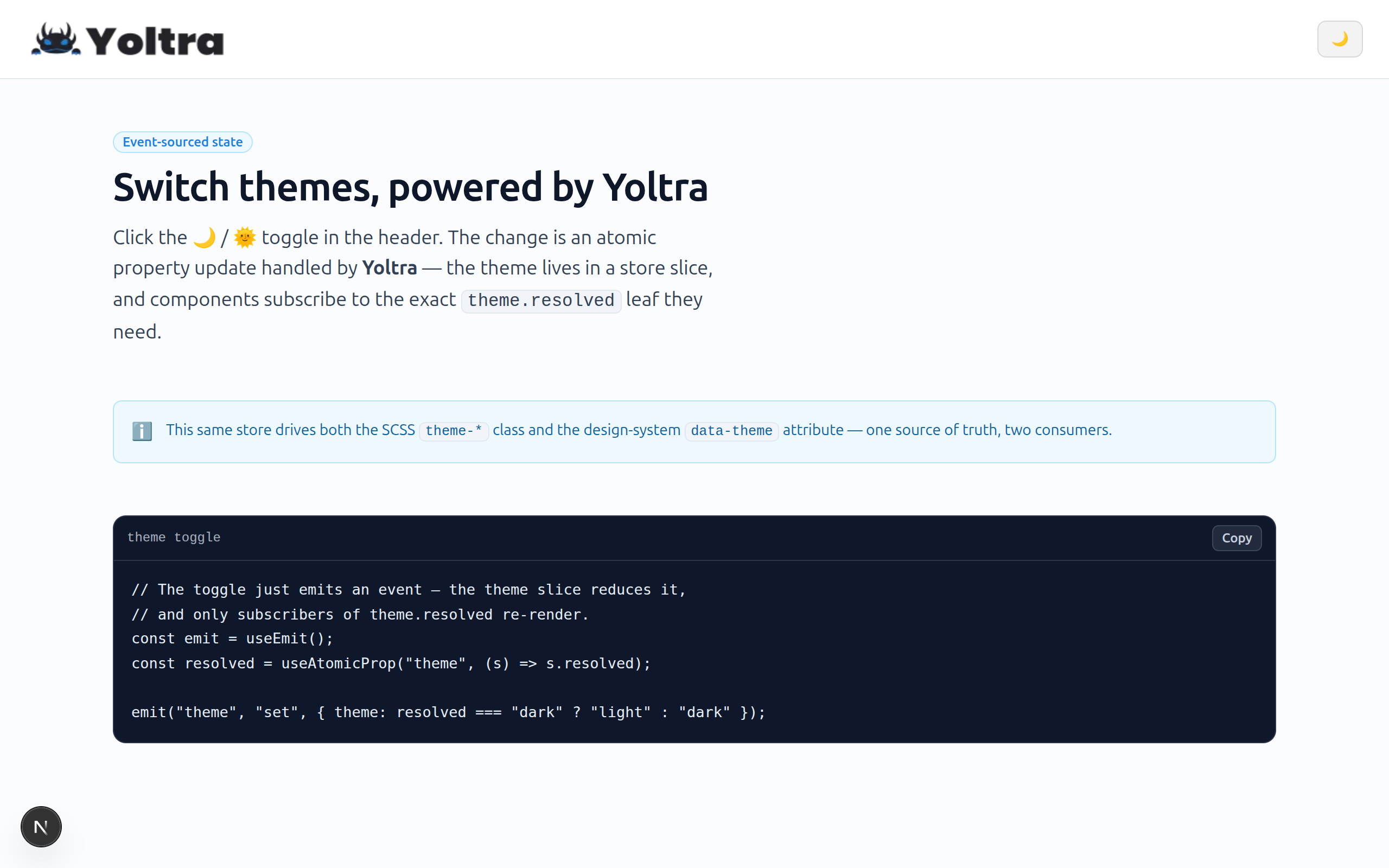 Yoltra in Next.js